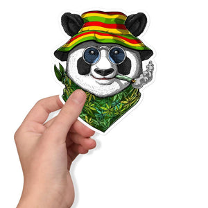 Panda Bear Smoking Weed Stickers, Stoner Stickers, Weed Sticker, Cannabis Decals, Marijuana Decal, Rastafari Sticker, Rastafarian Decal - Psychonautica Store