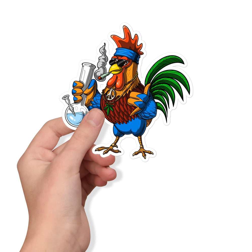 Rooster Smoking Weed Sticker, Stoner Sticker, Hippie Stickers, Weed Stickers, Cannabis Stickers, Marijuana Stickers - Psychonautica Store