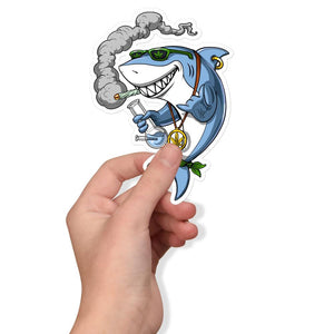 Shark Smoking Weed Sticker, Hippie Sticker, Stoner Decal, Cannabis Sticker, Marijuana Stickers, Hippie Stickers - Psychonautica Store