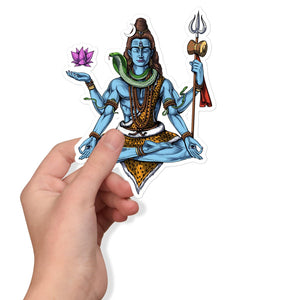 Shiva Meditation Sticker, Hindu Stickers, Hinduism Sticker, Shiva Yoga Stickers, Shiva Spiritual Decals, Psychedelic Shiva Sticker - Psychonautica Store