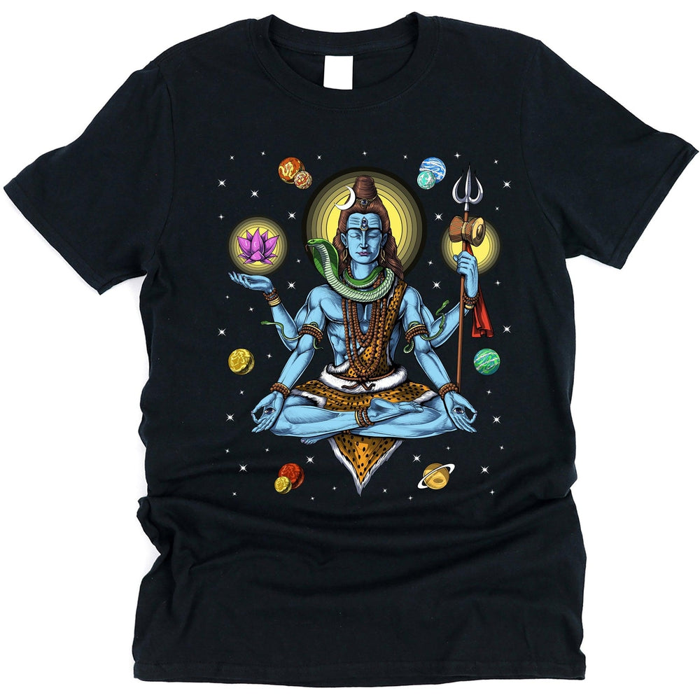 Shiva Meditation T-Shirt, Hindu T-Shirt, Hinduism Shirts, Shiva Yoga Shirt, Shiva Spiritual Shirt, Psychedelic Shiva T-Shirt - Psychonautica Store
