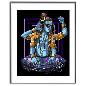 Shiva Music DJ Art Print, Psychedelic Shiva Poster, EDM DJ Art, Hindu God Shiva Poster, Hinduism Shiva Art, Dubstep DJ Poster, Synthesizer Player Art, Techno Music DJ Art, Hindu Deity Shiva Poster - Psychonautica Store