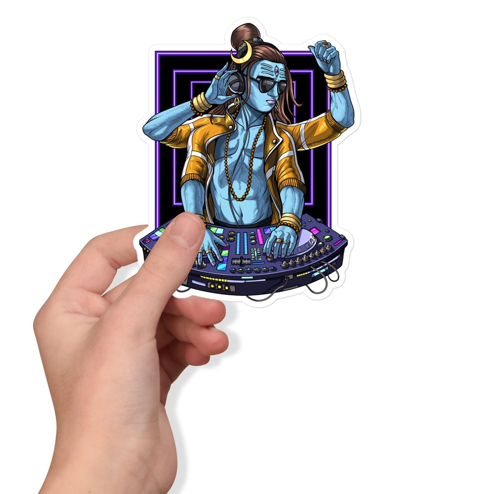 Shiva Psychedelic Sticker, Shiva DJ Sticker, Psytrance DJ Sticker, Hindu God Shiva Sticker, EDM Music DJ Decal, Synthesizer Player Stickers, Techno DJ Stickers - Psychonautica Store