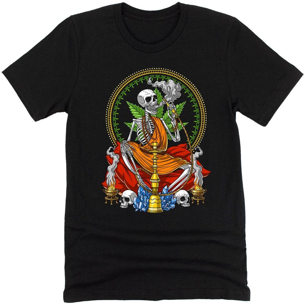 Skeleton Smoking Weed Shirt, Buddha Weed Shirt, Stoner Shirt, Stoner Clothes, Weed Clothing, Cannabis Shirt, Stoner Clothing, Marijuana Shirt - Psychonautica Store