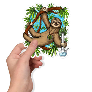 Sloth Smoking Weed Sticker, Stoner Sticker, Hippie Sticker, Sloth Decals, Weed Sticker, Stoner Decal, Cannabis Sticker, Marijuana Stickers - Psychonautica Store