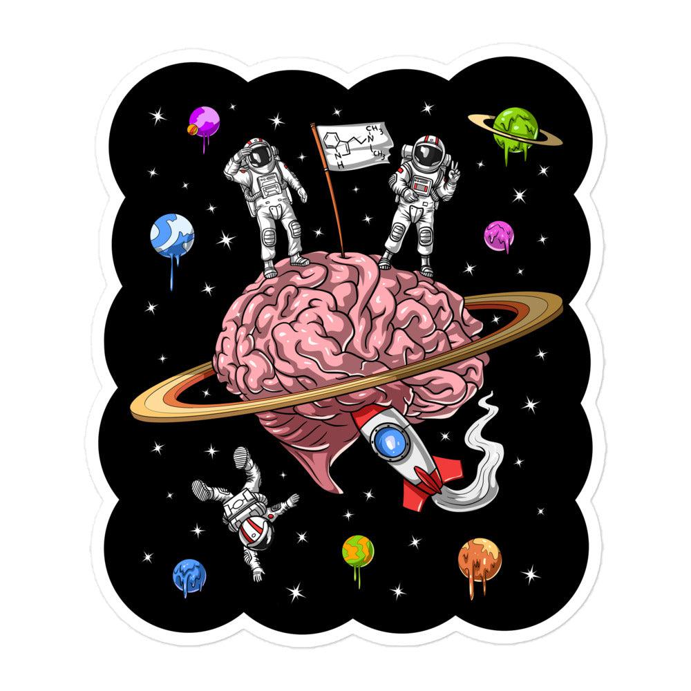 Psychedelic Astronaut Sticker, Psychonaut Sticker, DMT Sticker, Psychedelic Brain Sticker, Psychedelic Decals - Psychonautica Store