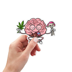 Psychedelic Sticker, Trippy Brain Sticker, Hippie Stickers, Stoner Stickers, Stoner Decals, LSD Sticker, Magic Mushrooms Sticker - Psychonautica Store