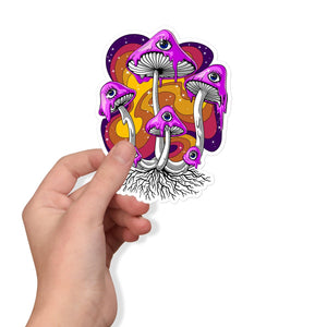 Trippy Mushrooms Sticker, Psilocybin Mushrooms Sticker, Psychedelic Mushrooms Sticker, Hippie Mushrooms Stickers - Psychonautica Store