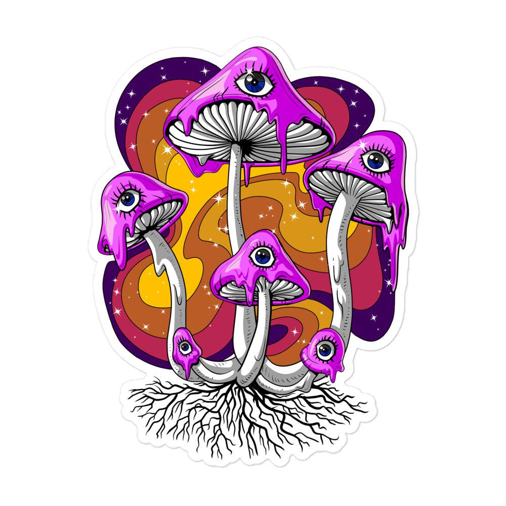 Psychedelic Mushrooms Sticker, Hippie Mushrooms Stickers, Trippy Mushrooms Sticker, Psilocybin Mushrooms Sticker - Psychonautica Store