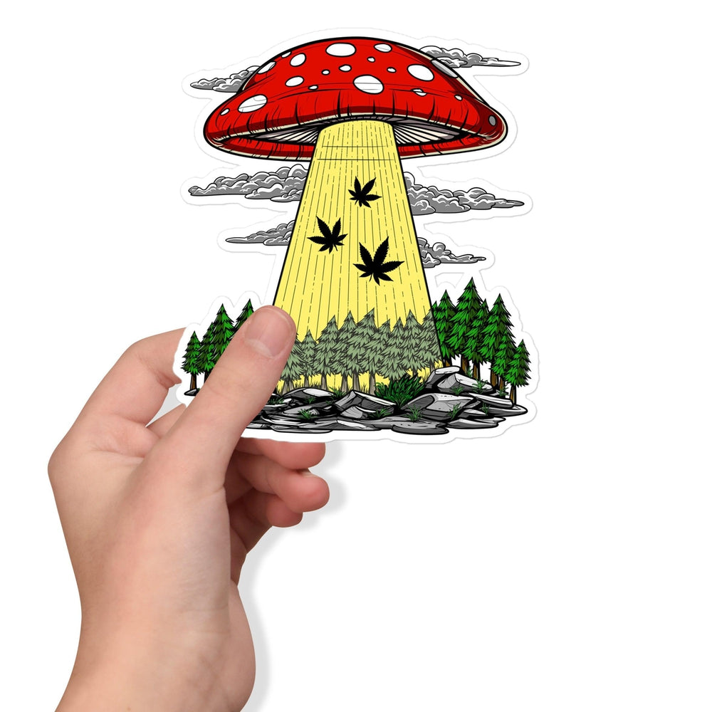 Weed Sticker, Alien Abduction Sticker, Cannabis Sticker, Marijuana Sticker, Stoner Sticker, Psychedelic Sticker - Psychonautica Store