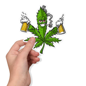 Weed Beer Sticker, Funny Stoner Sticker, Stoner Stickers, Weed Stickers, Cannabis Stickers, Marijuana Stickers, Stoner Decals, Hippie Decal - Psychonautica Store