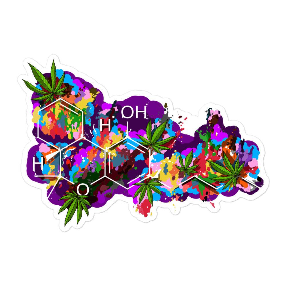 Weed Molecule Sticker, Psychedelic Weed Sticker, Trippy Weed Sticker, Cannabis Sticker, Marijuana Stickers, THC Molecule Stickers - Psychonautica Store