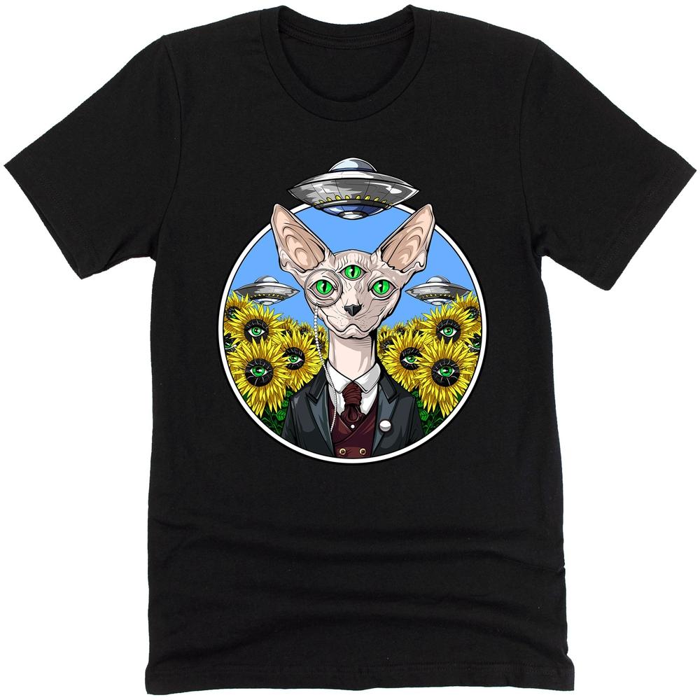 Sphynx Cat Shirt, Trippy Sphynx Cat Shirt, Alien Sphynx Cat Shirt, Psychedelic Sphynx Cat Tee, Sphynx Cat Clothing, Hairless Cat Shirt - Psychonautica Store