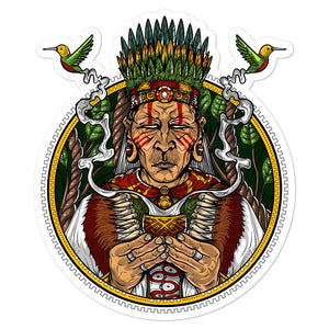 Ayahuasca Shaman Sticker, Ayahuasca Sticker, Ayahuasca Decals, Psychedelic Sticker, Ayahuasca Ceremony - Psychonautica Store