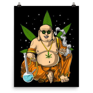Weed Art Print, Buddha Weed, Stoner Poster, Cannabis Poster, Buddha Smoking Weed Poster, Stoner Gifts, Weed Art Print, Cannabis Poster - Psychonautica Store