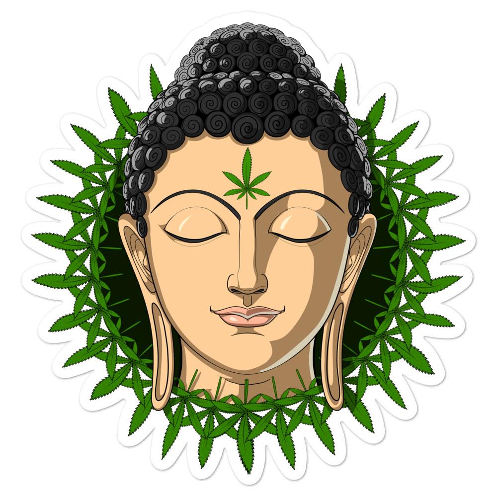 Buddha Weed Sticker, Buddha Weed Decals, Buddha Hippie Sticker, Psychedelic Buddha Sticker, Hippie Stoner Sticker, Marijuana Smoker Sticker, Cannabis Sticker - Psychonautica Store