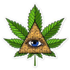 Weed Pyramid Sticker, Psychedelic Pyramid Sticker, Trippy Pyramid Sticker, Psychedelic Weed Sticker, Cannabis Sticker, Hippie Sticker, Stoner Decals - Psychonautica Store