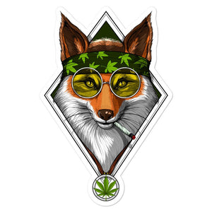 Fox Sticker, Weed Stickers, Hippie Sticker, Stoner sticker, Fox Decals, Fox Smoking Weed - Psychonautica Store
