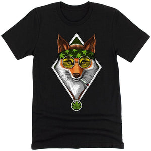 Fox Shirt, Weed Shirt, Hippie Clothes, Stoner Clothing, Fox Smoking Weed, Fox Clothing, Weed Fox Tee - Psychonautica Store