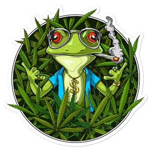 Frog Smoking Weed Sticker, Frogs Stickers, Stoner Sticker, Weed Sticker, Hippie Sticker, Stoner Decals - Psychonautica Store