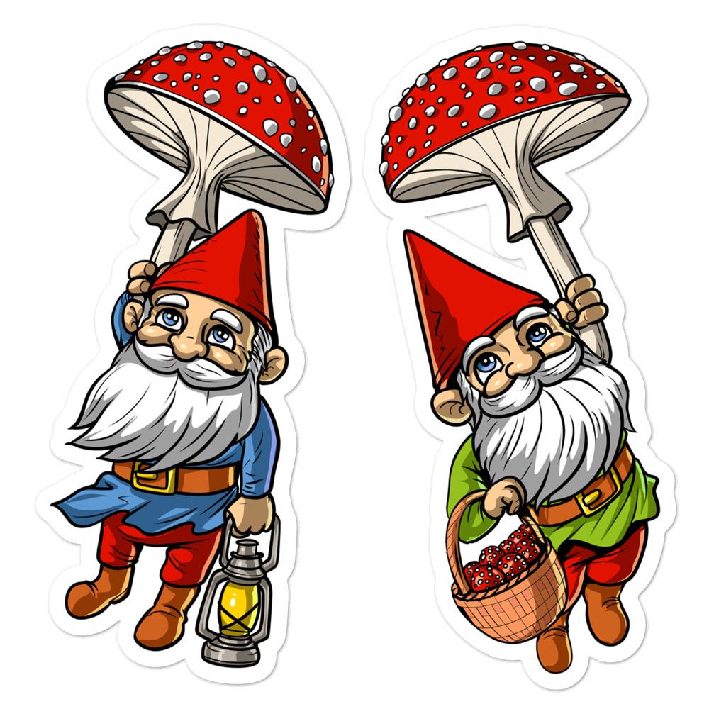 Garden Gnomes Sticker, Magic Mushrooms Sticker, Hippie Sticker, Fungi Stickers, Funny Gnomes Sticker, Amanita Muscaria Sticker - Psychonautica Store