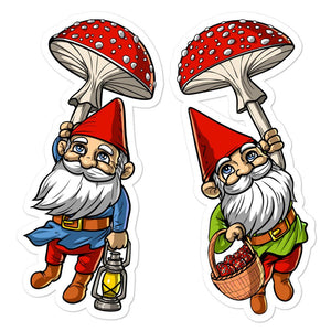 Garden Gnomes Sticker, Magic Mushrooms Sticker, Hippie Sticker, Fungi Stickers, Funny Gnomes Sticker, Amanita Muscaria Sticker - Psychonautica Store