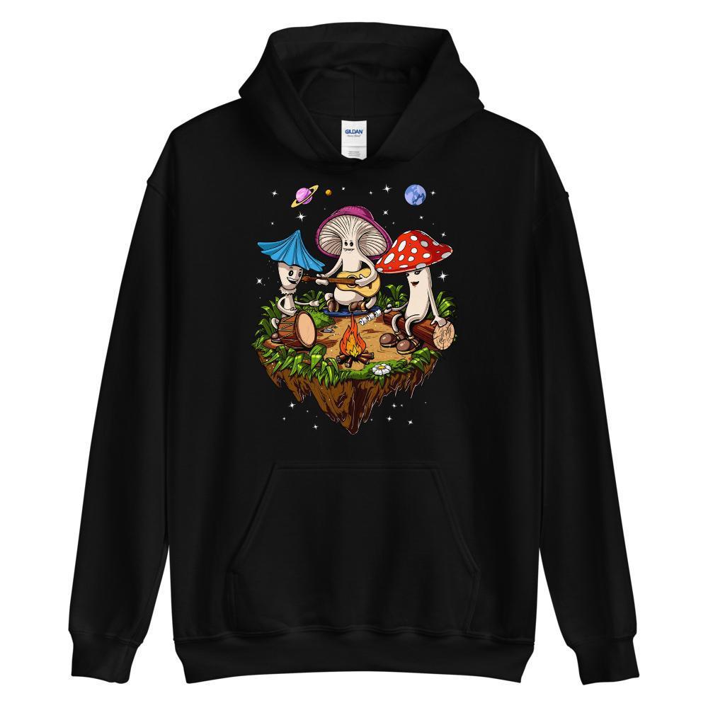 Hippie Hoodie, Mushrooms Hoodie, Hippie Mushrooms, Hippie Sweatshirt, Hippie Clothes, Festival Clothing - Psychonautica Store