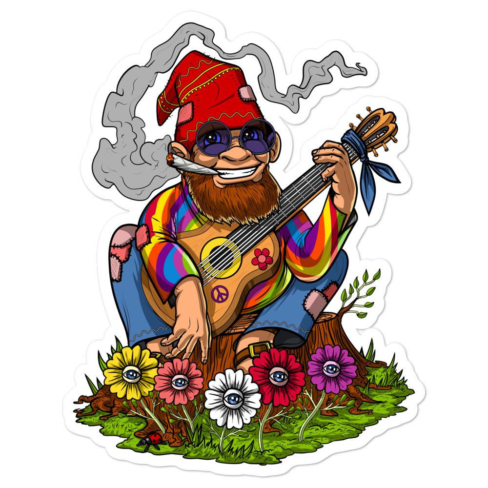 Frog Hippie Stoner Smoking Weed Vinyl Sticker - Psychonautica