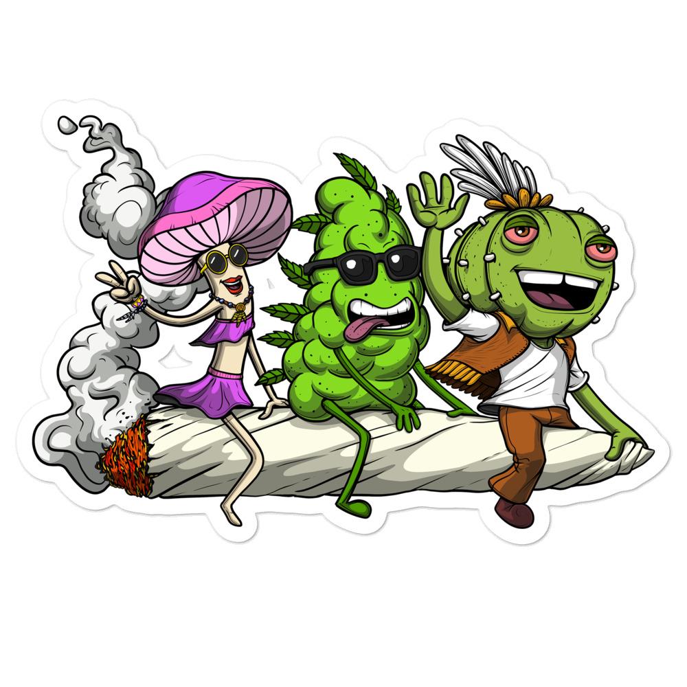 Weed Rocket Sticker, Funny Stoner Sticker, Weed Sticker, Peyote Cactus Sticker, Cannabis Sticker, Hippie Weed Decal, Stoner Sticker, Psychedelic Hippie Sticker, Psilocybin Mushrooms Sticker - Psychonautica Store