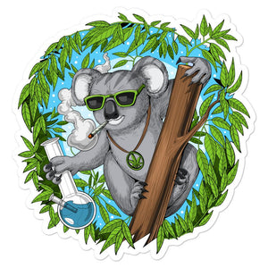 Koala Smoking Weed Sticker, Funny Koala Decal, Koala Weed Sticker, Funny Stoner Stickers - Psychonautica Store