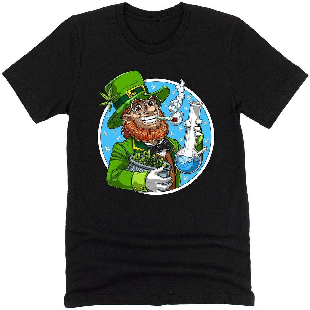 Leprechaun Smoking Weed Shirt, Leprechaun St Patrick Shirt, Leprechaun Cannabis Tee, St Patricks Weed Shirt, Irish Stoner Shirt, Stoner Clothes, St Patricks Clothing - Psychonautica Store