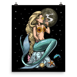 Mermaid Poster, Hippie Art Print, Stoner Poster, Stoner Gifts, Hippie Gifts, Fantasy Art Print - Psychonautica Store