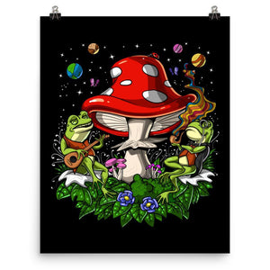 Psychedelic Frogs Poster, Trippy Mushrooms Poster, Bufo Alvarius Poster, Funny Hippie Art Print, Magic Mushrooms Art Print, Trippy Frog Art Print - Psychonautica Store