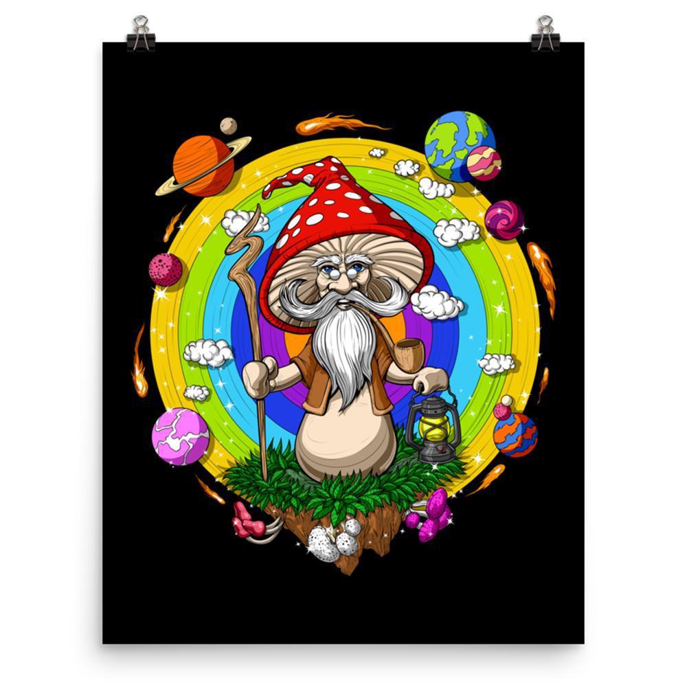 Magic Mushrooms Art Print, Hippie Mushrooms Poster, Amanita Muscaria Poster, Hippie Poster, Psychedelic Art Print, Amanita Muscaria, Magic Mushroom Wizard Poster - Psychonautica Store