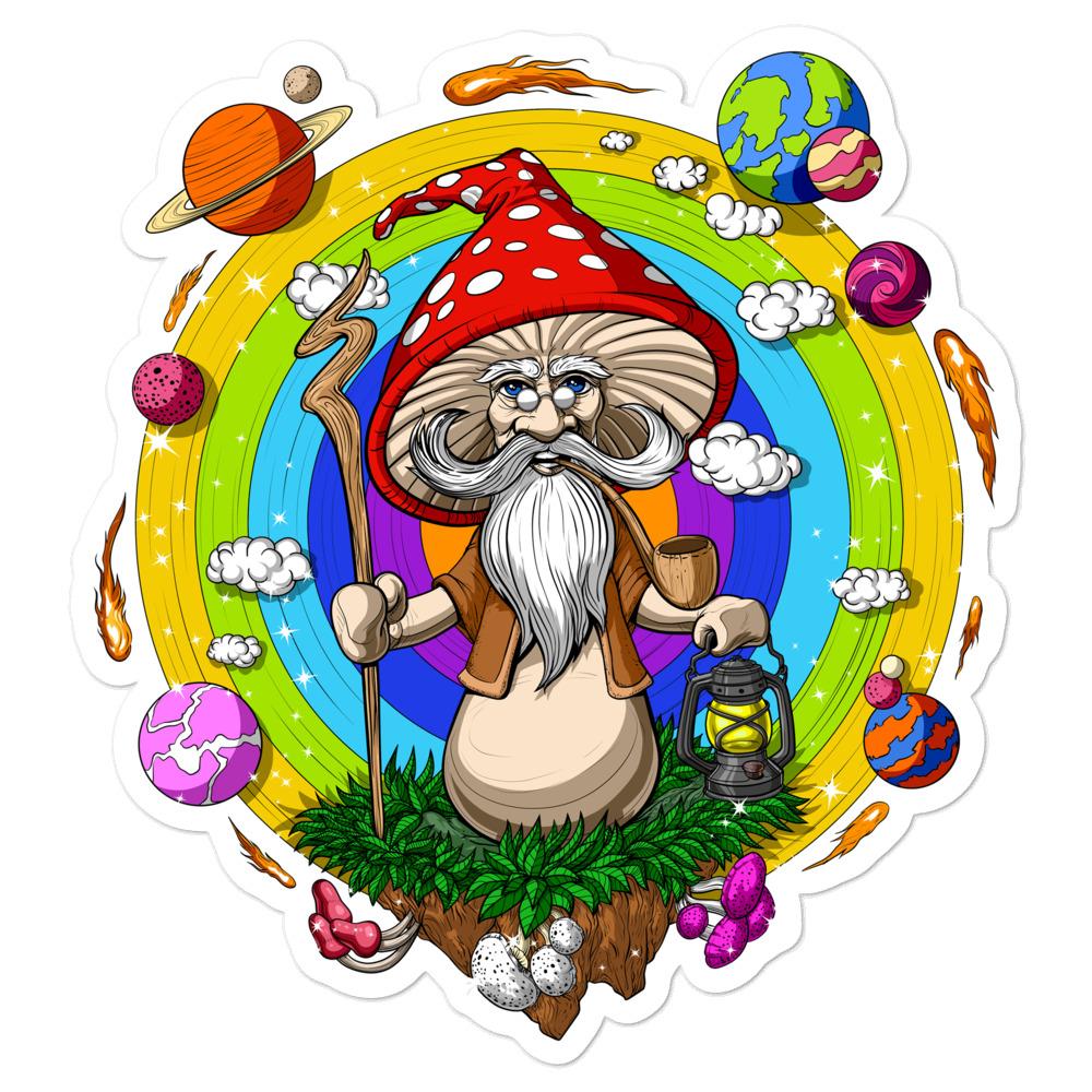 Magic Mushrooms Sticker, Psychedelic Decals, Hippie Stickers, Fungi Vinyl Sticker, Shrooms Stickers, Mushrooms Decals, Hippie Mushrooms Sticker, Amanita Muscaria Sticker - Psychonautica Store