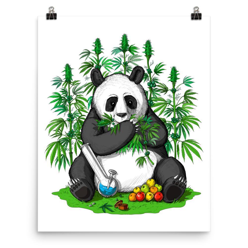 Panda Art Print, Stoner Poster, Hippie Poster, Cannabis Poster, Marijuana Art Print, Panda Smoking Weed, Panda Weed Gifts - Psychonautica Store