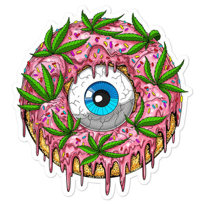 Psychedelic Sticker, Trippy Sticker, Donut Sticker, Stoner Stickers, Stoner Decals, Weed Stickers - Psychonautica Store