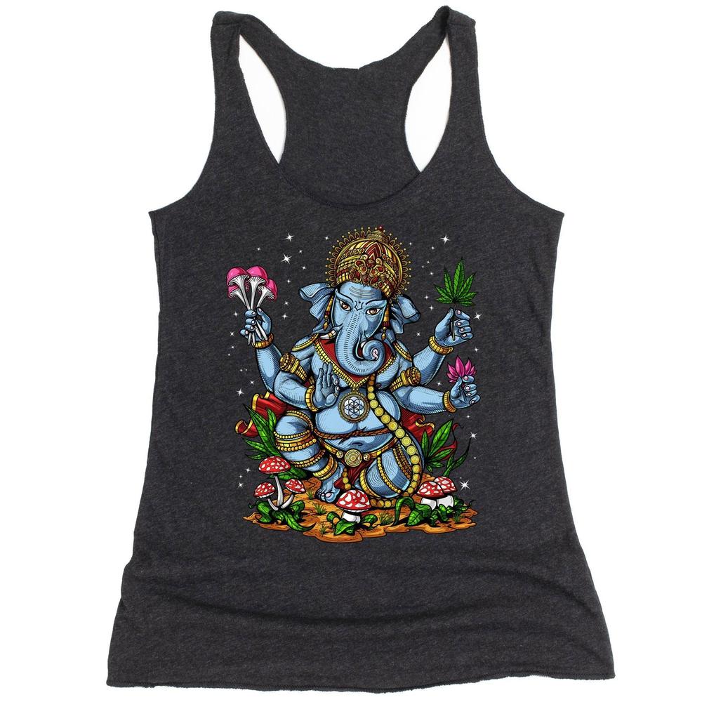 Psychedelic Ganesha Tank, Psychedelic Tank, Hippie Tank, Stoner Clothes, Weed Tanks, Festival Clothing - Psychonautica Store
