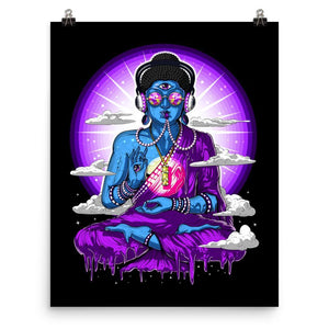 Psychedelic Buddha Art Print, Psychedelic Art Print, Buddha Poster, Trippy Poster, Psychedelic Poster, EDM Poster - Psychonautica Store