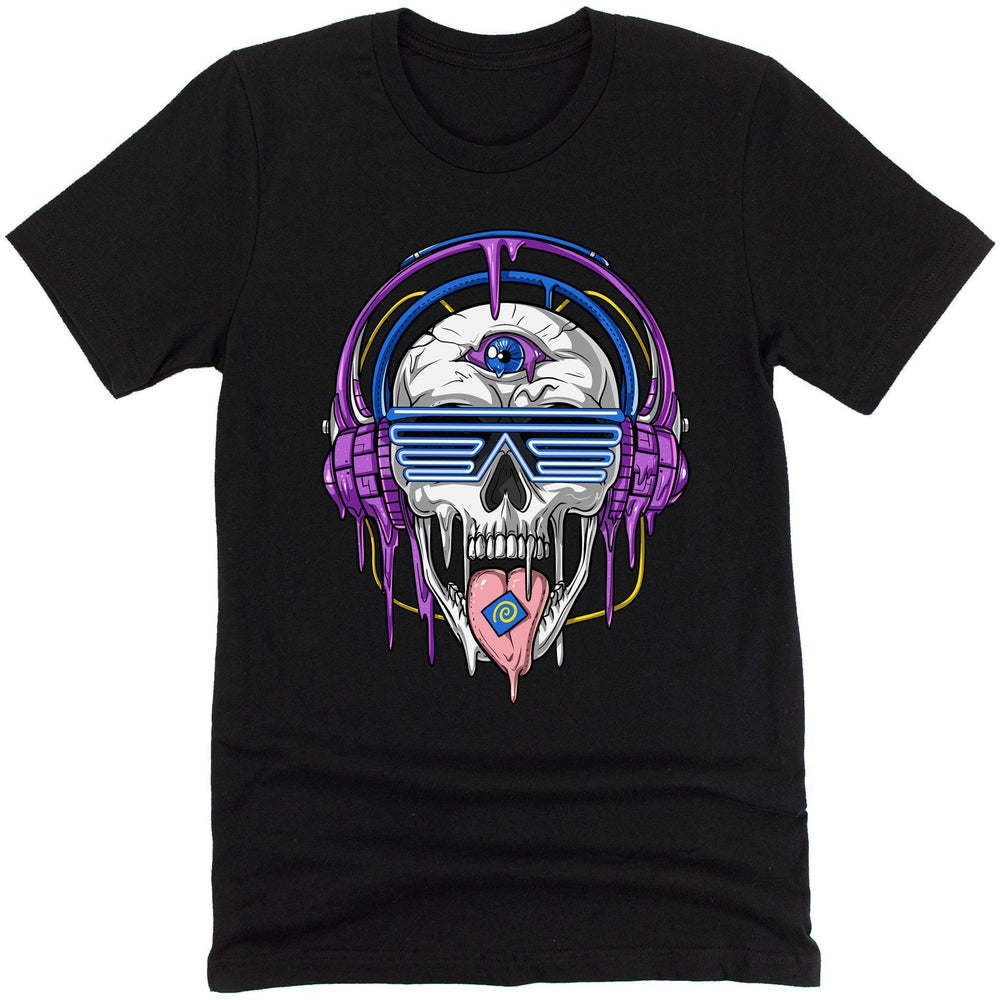 Psytrance Skull T-Shirt, Psytrance Shirt, EDM Shirt, Trippy Shirt, Psychedelic Shirt, Skull Tee, LSD Acid Shirt, Festival Clothing, Psytrance Clothes - Psychonautica Store