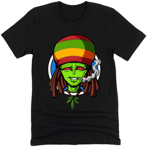 Alien Rasta Shirt, Rastafari Alien Shirt, Alien Weed Shirt, Alien Smoking Weed Shirt, Hippie Stoner Shirt, Rasta Clothes, Rastafari Clothing - Psychonautica Store