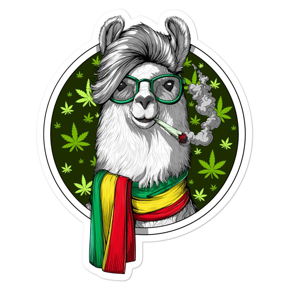 Rastafari Sticker, Llama Weed Sticker, Stoner Decals, Cannabis Sticker, Alpaca Decal - Psychonautica Store