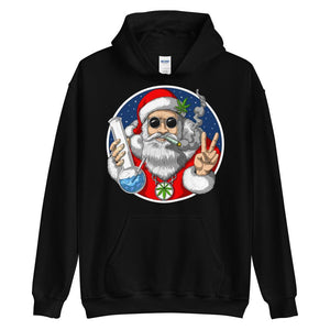 Santa Smoking Weed Hoodie, Weed Christmas Hoodie, Santa Stoner Hoodie, Funny Cannabis Hoodie, Weed Christmas Clothes, Stoner Clothing - Psychonautica Store