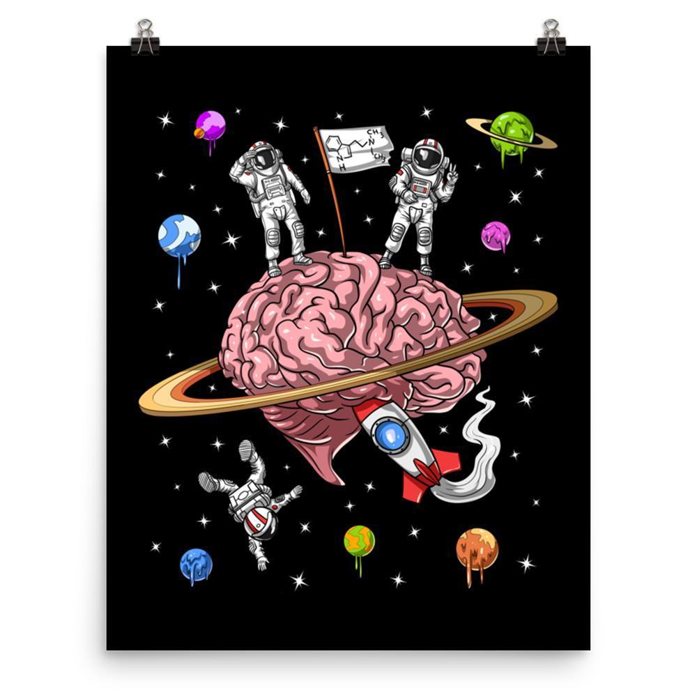 Psychedelic Astronaut Poster, Psychonaut Poster, DMT Art Print, Psychedelic Brain Poster, Psychedelic Art Print - Psychonautica Store