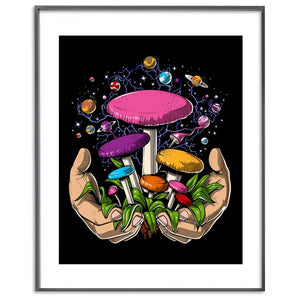 Magic Mushrooms Art Print, Psychedelic Art Print, Fungi Poster, Trippy Art Print, Shrooms Poster - Psychonautica