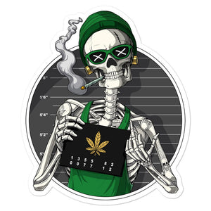 Skeleton Weed Sticker, Weed Stickers, Stoner Sticker, Stoner Gifts, Cannabis Sticker, Stoner Decals, Marijuana Decal - Psychonautica Store