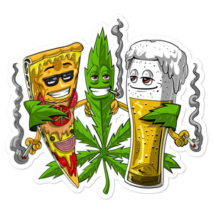 Weed Sticker, Stoner Stickers, Weed Beer Pizza Sticker, Cannabis Stickers, Weed Sticker, Cannabis Decals, Stoner Decals, Stoner Gifts - Psychonautica Store