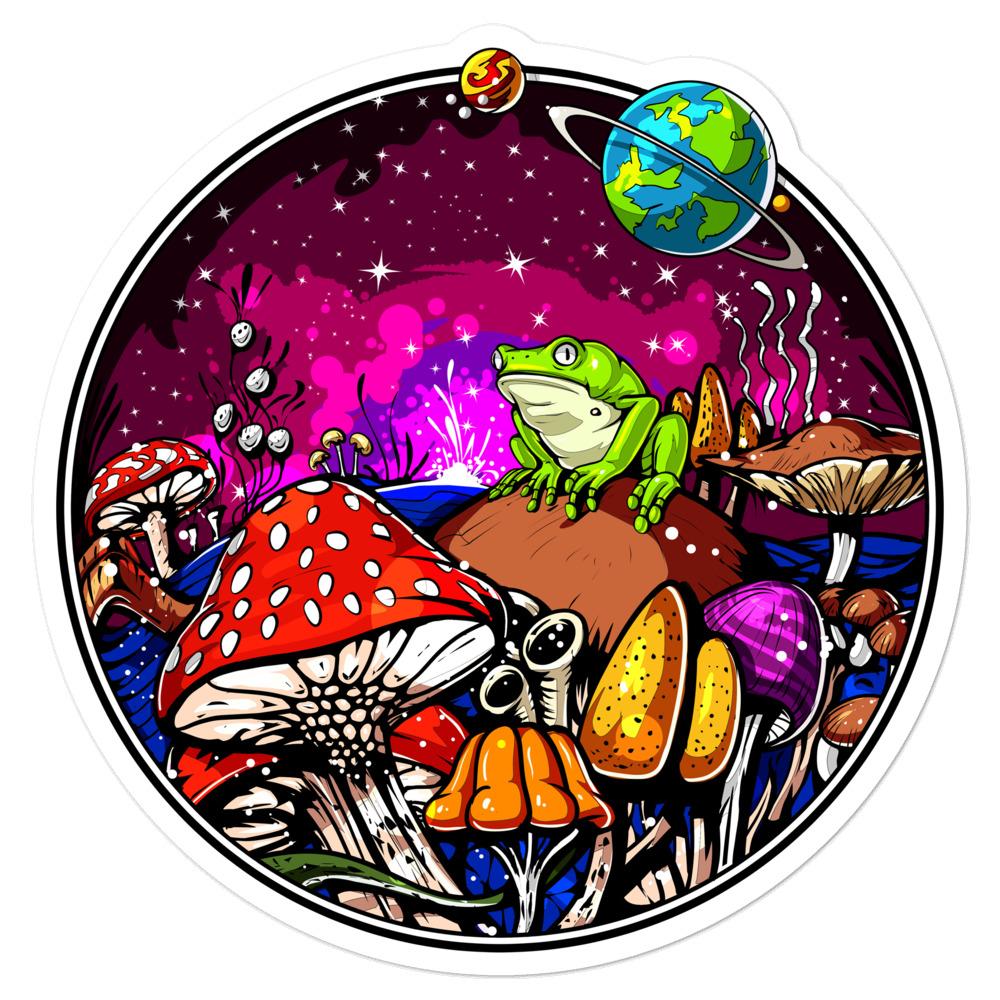 Magic Mushrooms Sticker, Psychedelic Decals, Psilocybin Mushrooms Sticker, Hippie Decal, Trippy Stickers - Psychonautica Store