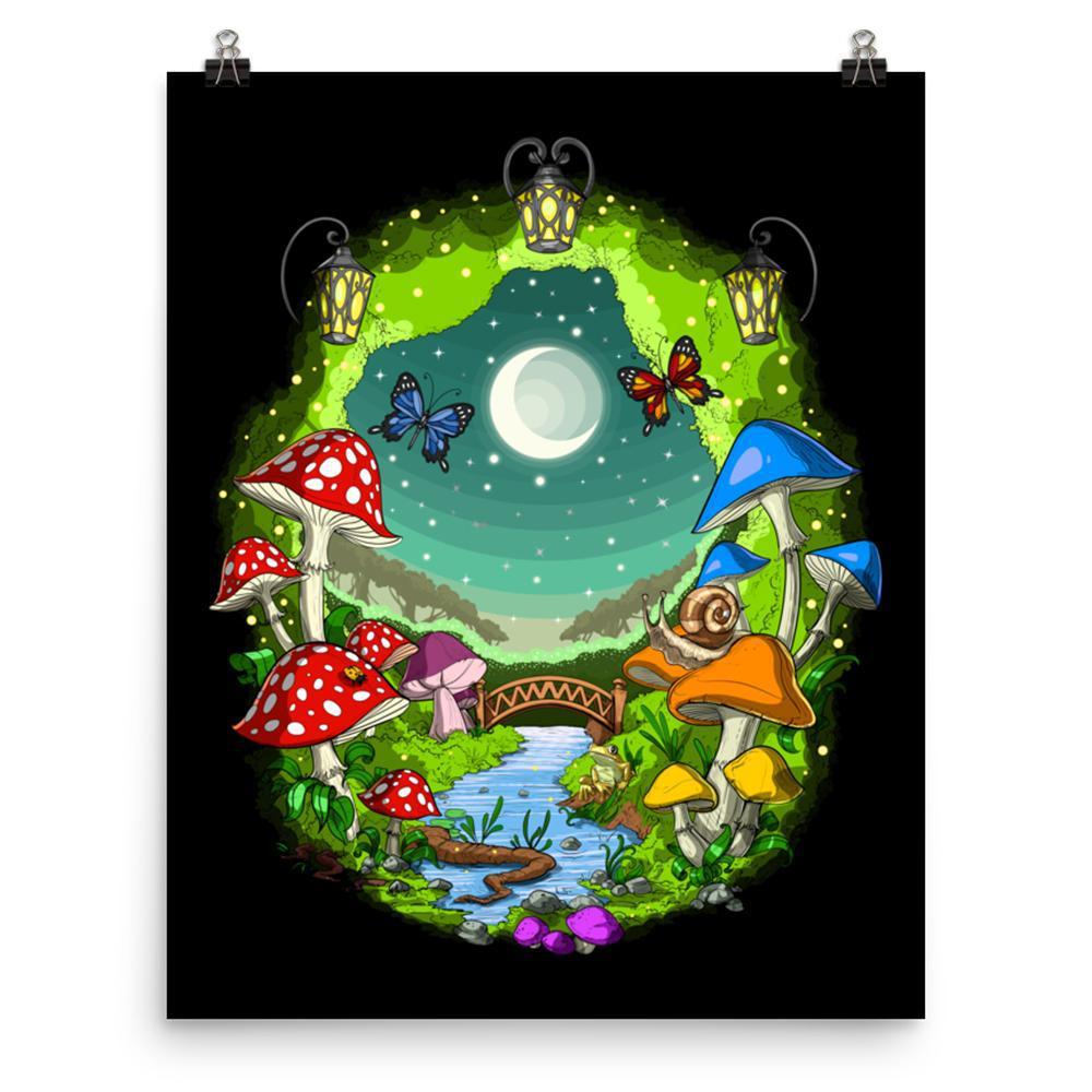 Psychedelic Mushrooms Poster, Magic Mushrooms Poster, Psychedelic Forest Poster, Hippie Art Print, Psychedelic Art Print - Psychonautica Store