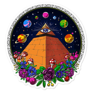 Psychedelic Pyramid Sticker, Trippy Pyramid Sticker, Egyptian Pyramid Sticker, Hippie Stickers, Trippy Stickers - Psychonautica Store